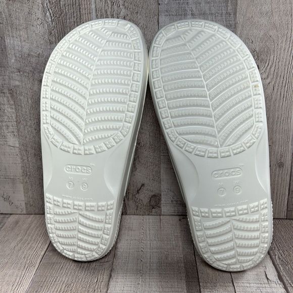 Crocs Women's Classic Slide Sandal Comfort Two Strap Slip On White Size 9 - Picture 11 of 13